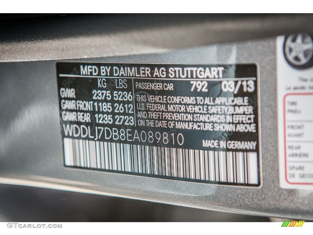 2014 CLS Color Code 792 for Palladium Silver Metallic Photo #80585863