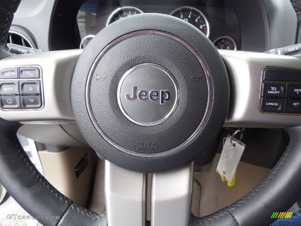 2012 Jeep Compass Limited Dark Slate Gray/Light Pebble Beige Steering Wheel Photo #80587906