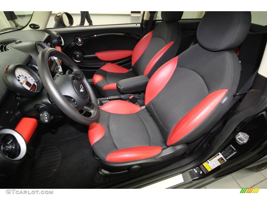 Rooster Red/Carbon Black Interior 2011 Mini Cooper S Hardtop Photo #80588985
