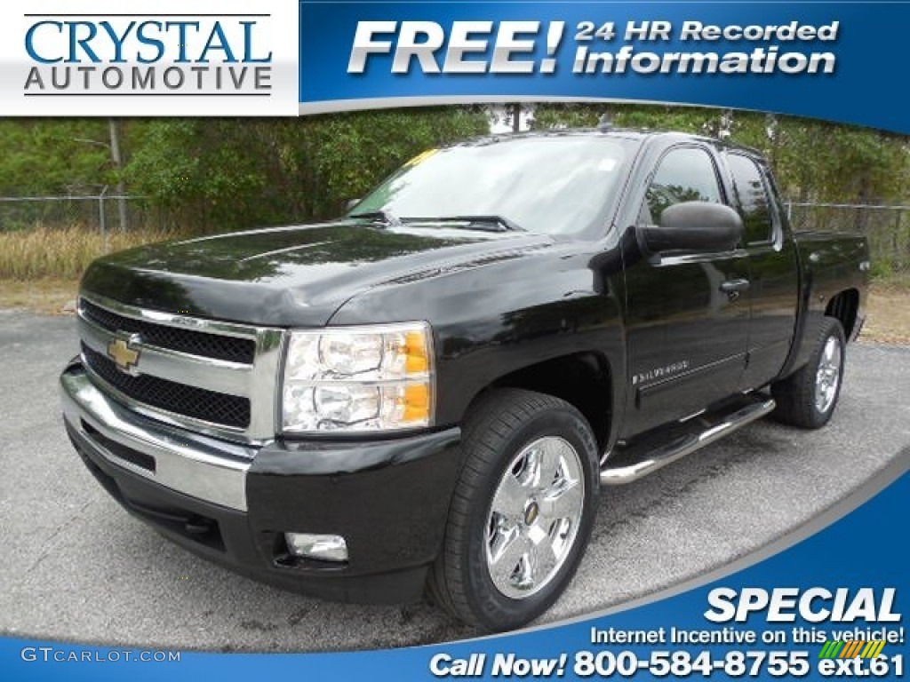 2009 Silverado 1500 LT Extended Cab 4x4 - Black Granite Metallic / Light Cashmere photo #1