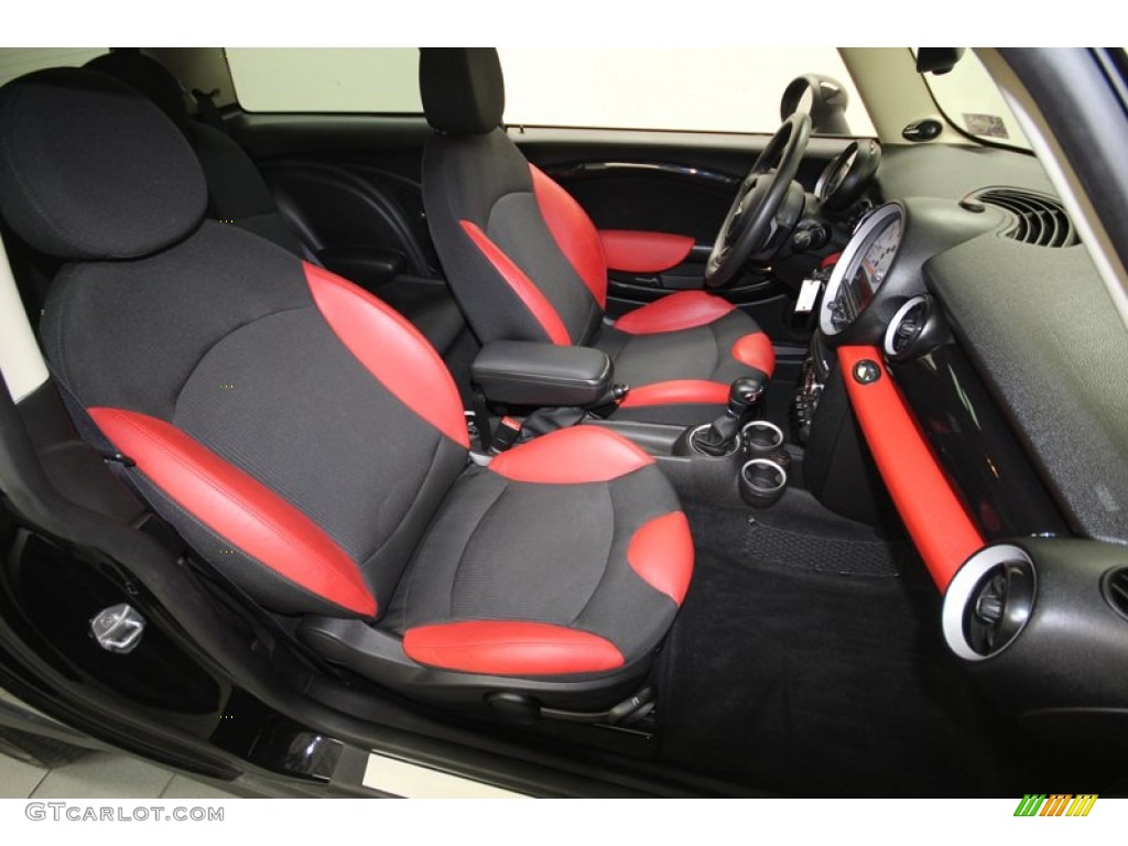 Rooster Red/Carbon Black Interior 2011 Mini Cooper S Hardtop Photo #80589379