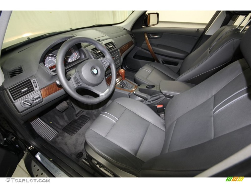 Black Interior 2009 BMW X3 xDrive30i Photo #80590015