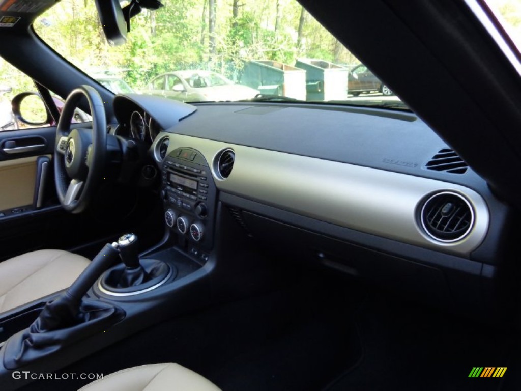 2010 Mazda MX-5 Miata Grand Touring Hard Top Roadster Dune Beige Dashboard Photo #80590434