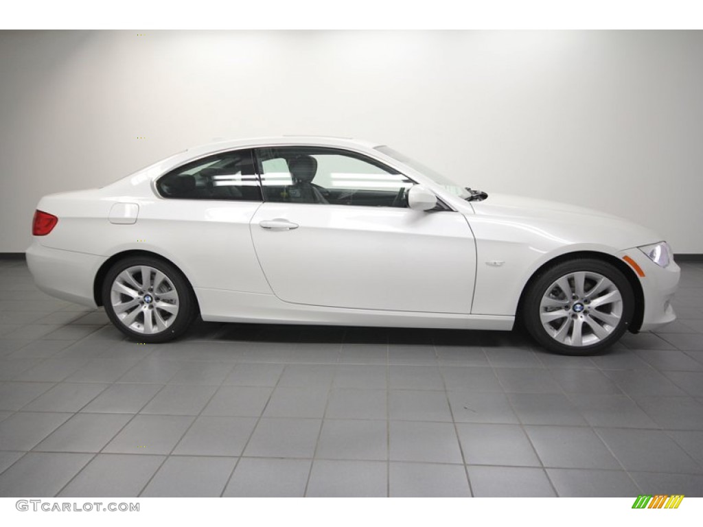 2012 3 Series 328i Coupe - Mineral White Metallic / Black photo #2