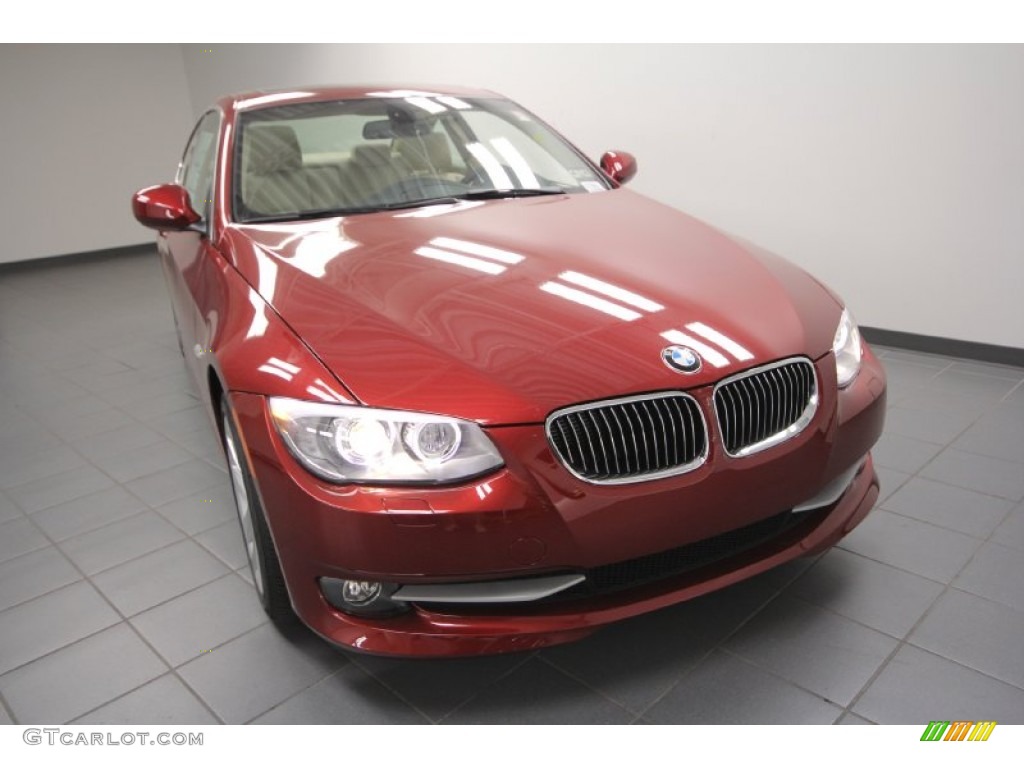 2012 3 Series 328i Coupe - Vermilion Red Metallic / Cream Beige photo #5