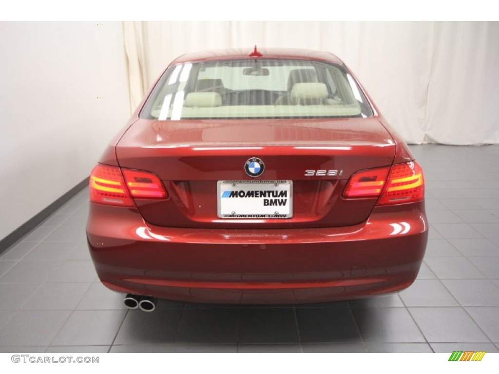 2012 3 Series 328i Coupe - Vermilion Red Metallic / Cream Beige photo #9