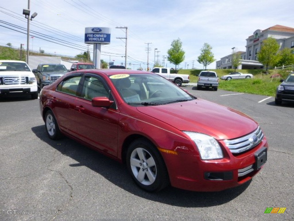 2008 Fusion SE - Redfire Metallic / Medium Light Stone photo #1