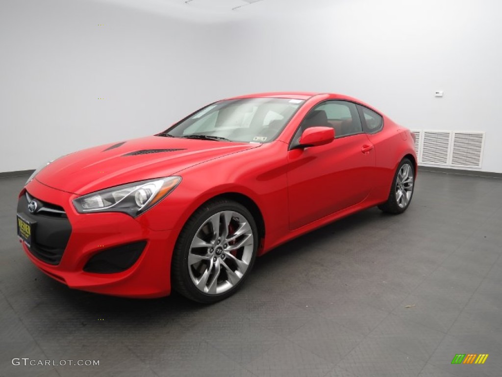 2013 Genesis Coupe 2.0T R-Spec - Tsukuba Red / Red Leather/Red Cloth photo #1