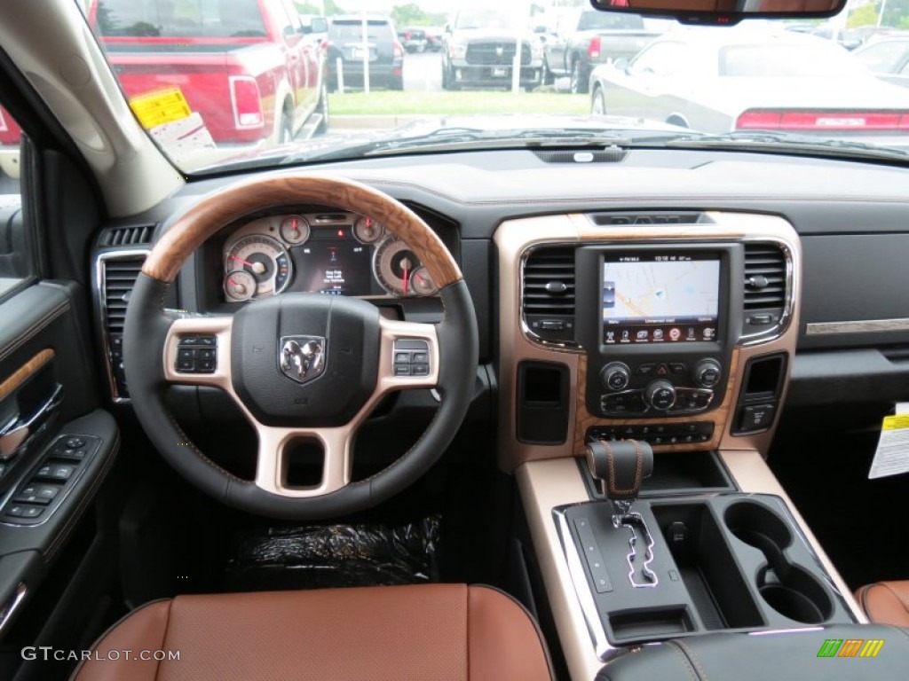 2013 Ram 1500 Laramie Longhorn Crew Cab Longhorn Black/Cattle Tan Dashboard Photo #80598958