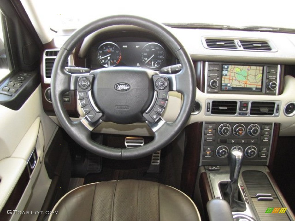 2010 Land Rover Range Rover Supercharged Arabica Brown/Ivory White Dashboard Photo #80601007