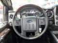2013 Ford F350 Super Duty Platinum Black Leather Interior Steering Wheel Photo