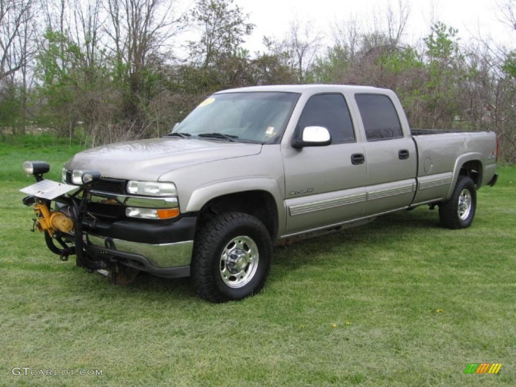 2002 Silverado 2500 LS Crew Cab 4x4 - Light Pewter Metallic / Graphite photo #21