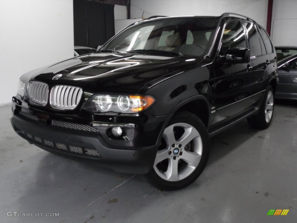 2006 X5 4.4i - Jet Black / Beige photo #1