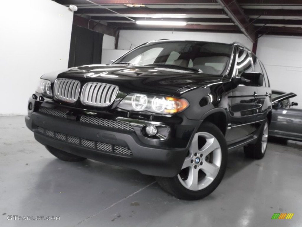 2006 X5 4.4i - Jet Black / Beige photo #2