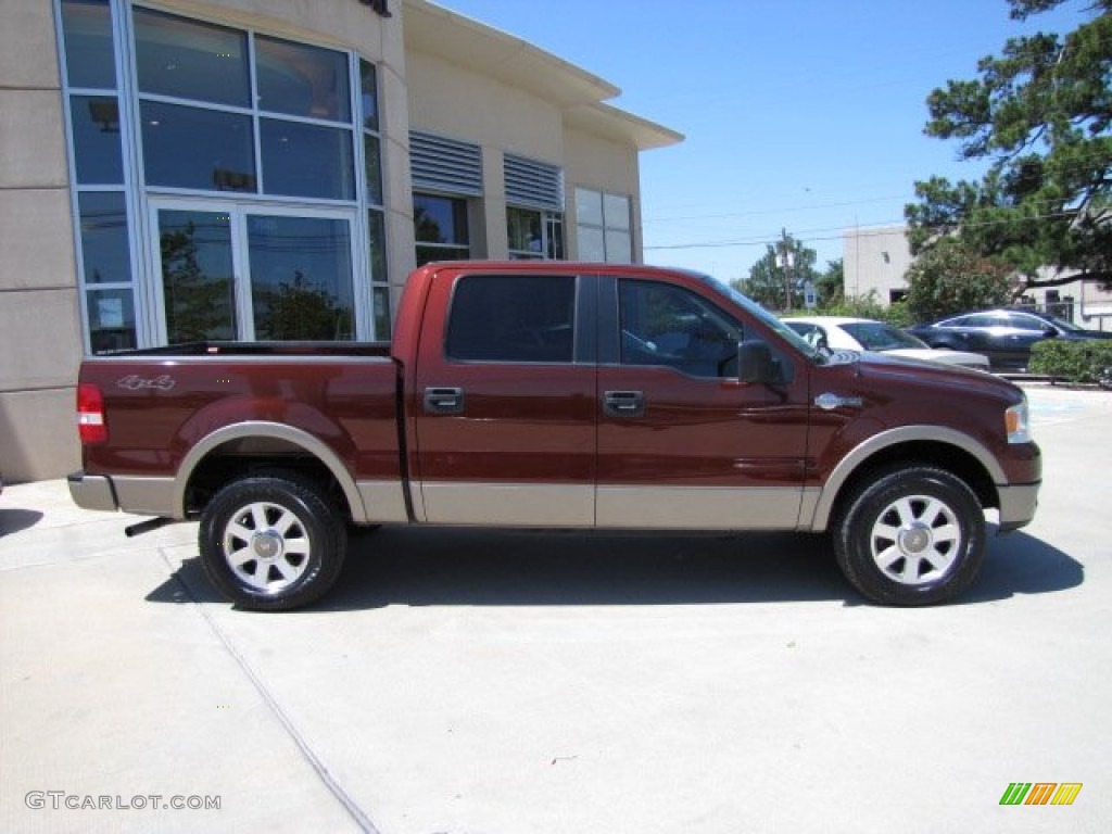 2005 F150 King Ranch SuperCrew 4x4 - Dark Toreador Red Metallic / Castano Brown Leather photo #5