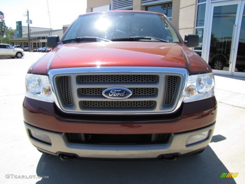 2005 F150 King Ranch SuperCrew 4x4 - Dark Toreador Red Metallic / Castano Brown Leather photo #10