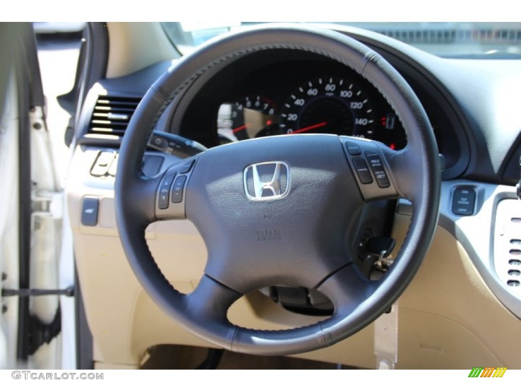 2010 Honda Odyssey EX-L Beige Steering Wheel Photo #80605661