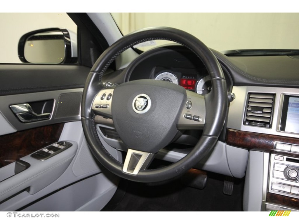 2010 Jaguar XF Premium Sport Sedan Dove Steering Wheel Photo #80608036