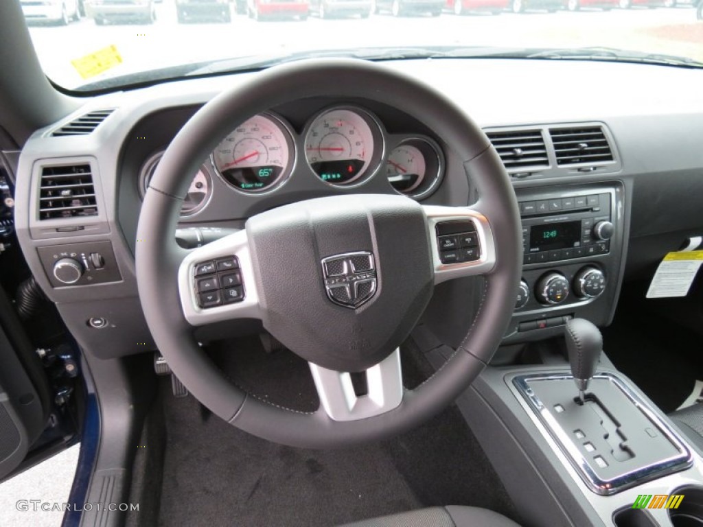 2013 Dodge Challenger SXT Dark Slate Gray Steering Wheel Photo #80610231