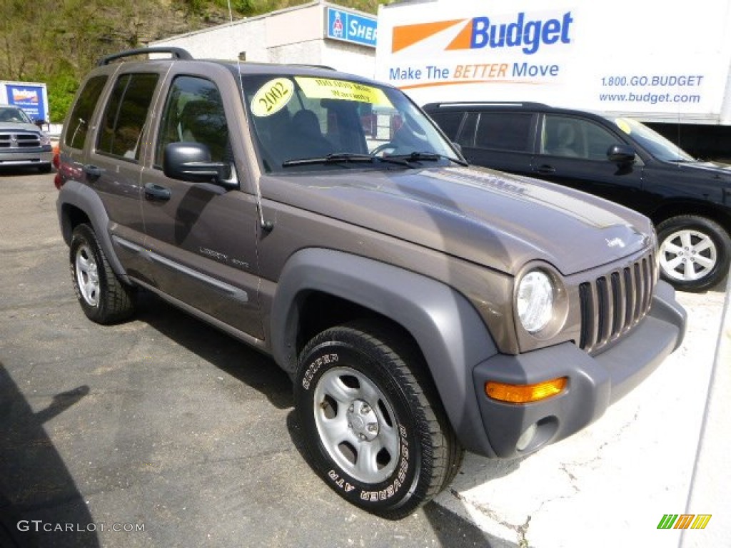 Woodland Brown Satin Glow 2002 Jeep Liberty Sport 4x4 Exterior Photo #80615250