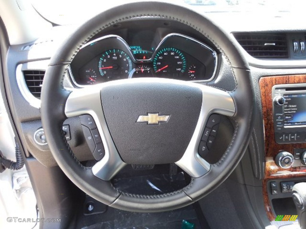 2013 Chevrolet Traverse LT AWD Ebony Steering Wheel Photo #80616723