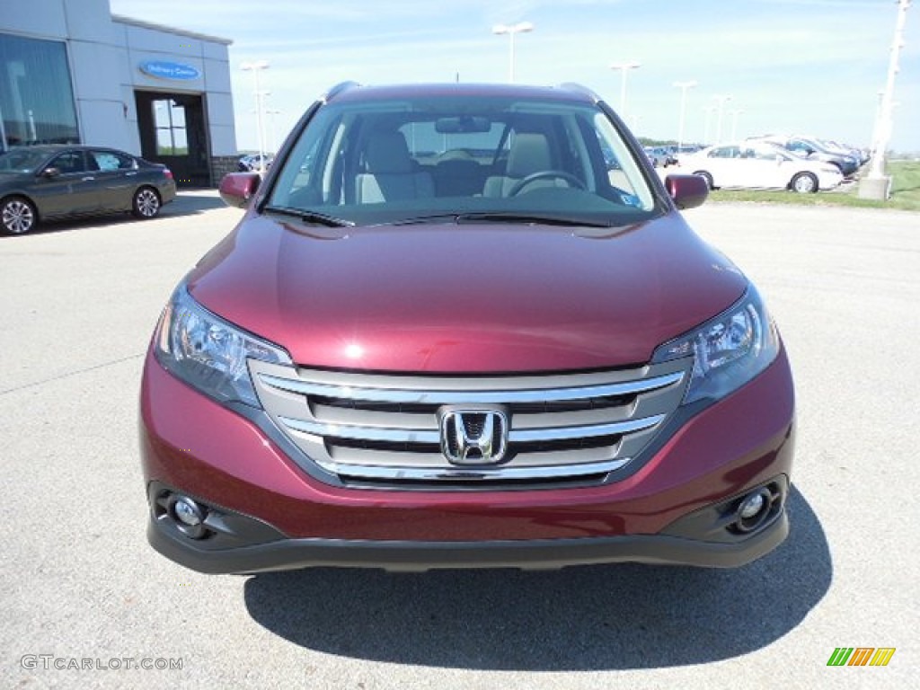2013 CR-V EX-L AWD - Basque Red Pearl II / Gray photo #19