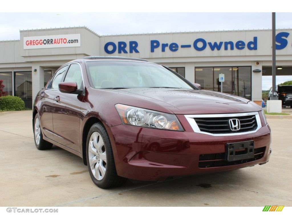 2008 Accord EX-L Sedan - Basque Red Pearl / Ivory photo #1