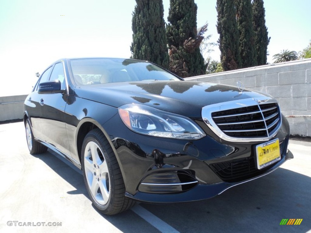 2014 E 350 Sedan - Black / Silk Beige/Espresso Brown photo #1