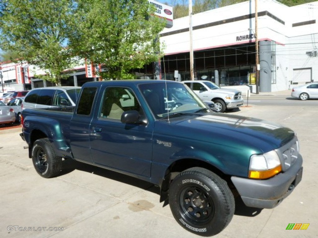 1998 Ranger XLT Extended Cab 4x4 - Deep Emerald Green Metallic / Medium Prairie Tan photo #1