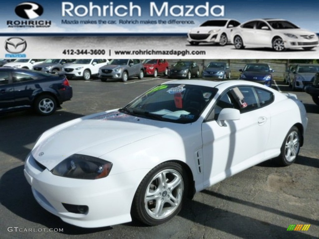 2006 Tiburon GT - Alpine White / Black/Red photo #1