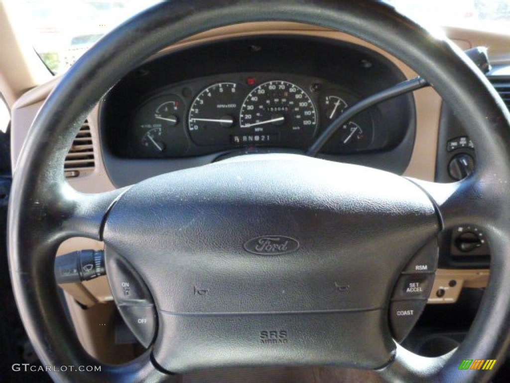 1998 Ford Ranger XLT Extended Cab 4x4 Medium Prairie Tan Steering Wheel Photo #80624417
