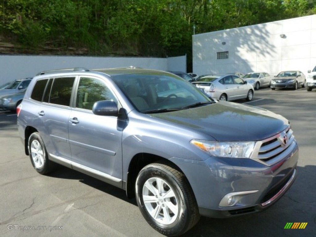 2012 Highlander V6 4WD - Shoreline Blue Pearl / Ash photo #1