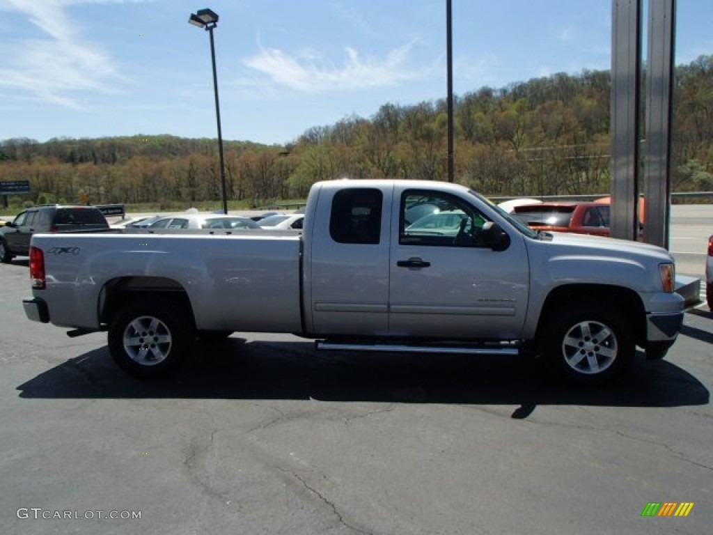 2010 Sierra 1500 SLE Extended Cab 4x4 - Pure Silver Metallic / Ebony photo #5