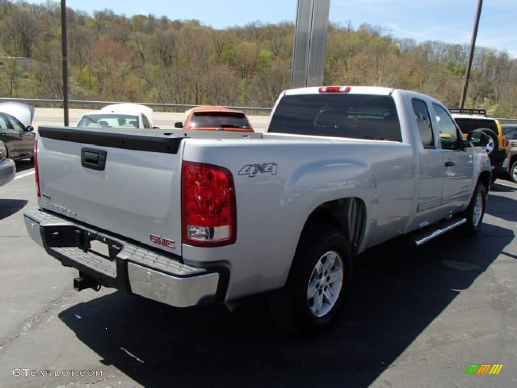 2010 Sierra 1500 SLE Extended Cab 4x4 - Pure Silver Metallic / Ebony photo #6