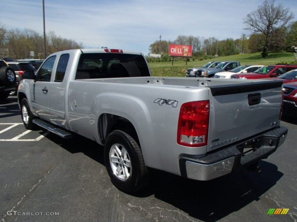2010 Sierra 1500 SLE Extended Cab 4x4 - Pure Silver Metallic / Ebony photo #8