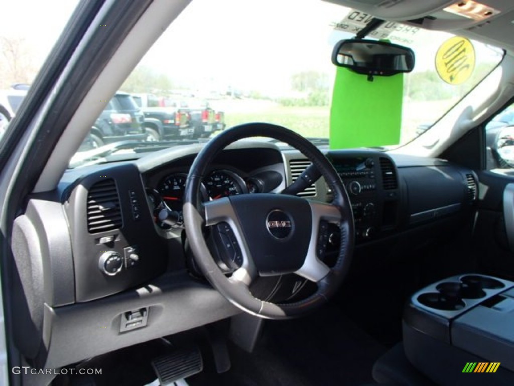 2010 Sierra 1500 SLE Extended Cab 4x4 - Pure Silver Metallic / Ebony photo #10