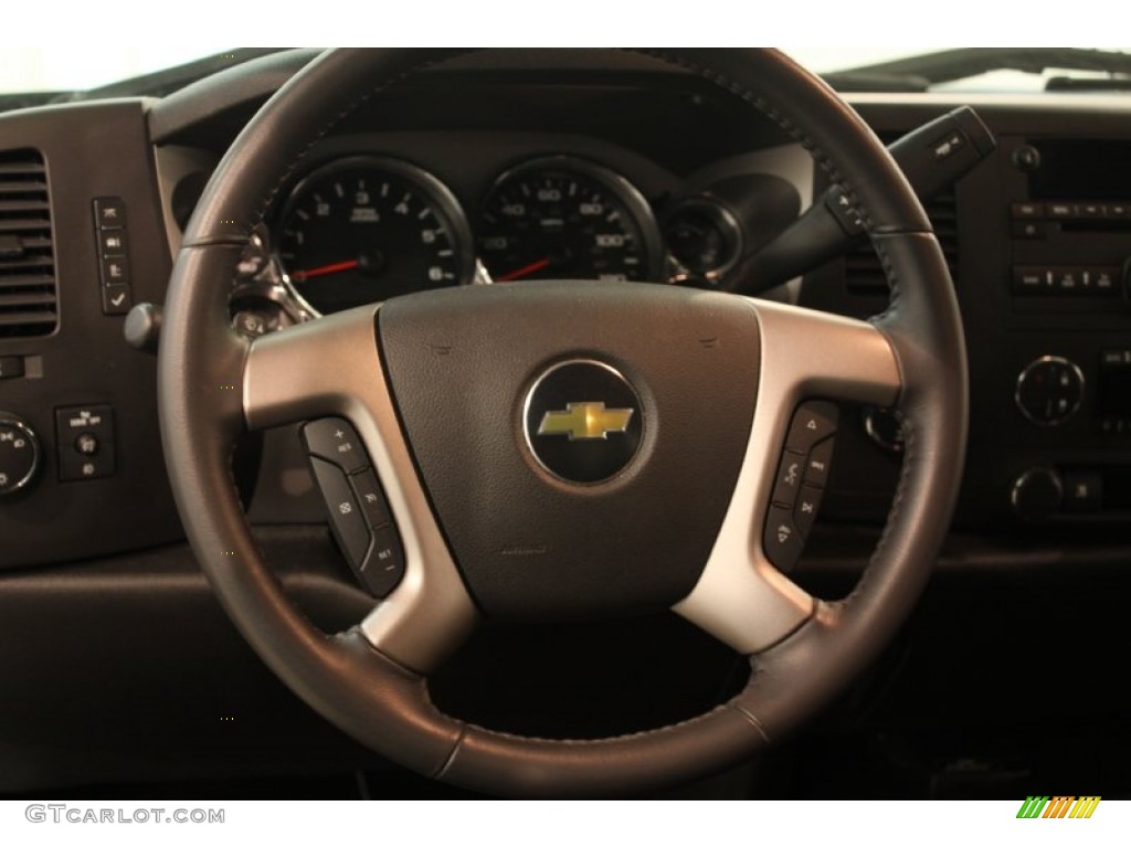 2011 Chevrolet Silverado 1500 LT Crew Cab 4x4 Ebony Steering Wheel Photo #80635408