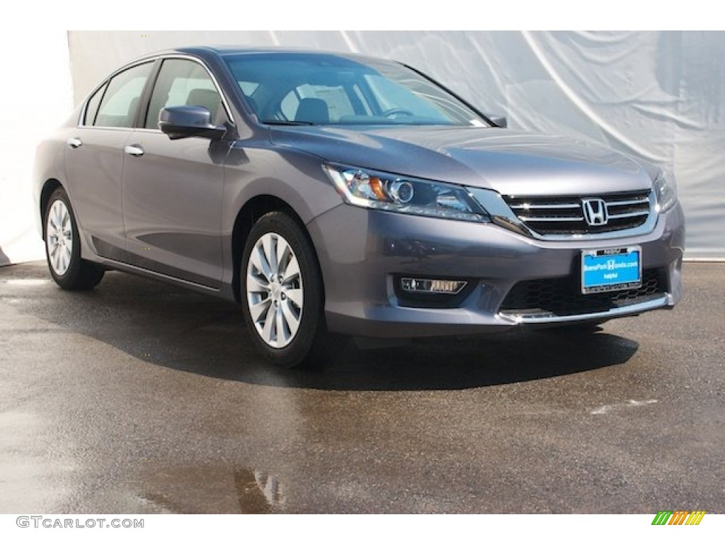 2013 Accord EX-L V6 Sedan - Modern Steel Metallic / Gray photo #1