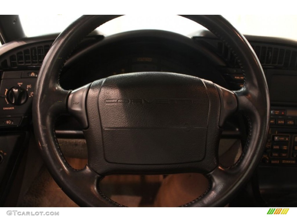 1993 Chevrolet Corvette Coupe Light Grey Leather Steering Wheel Photo #80638711