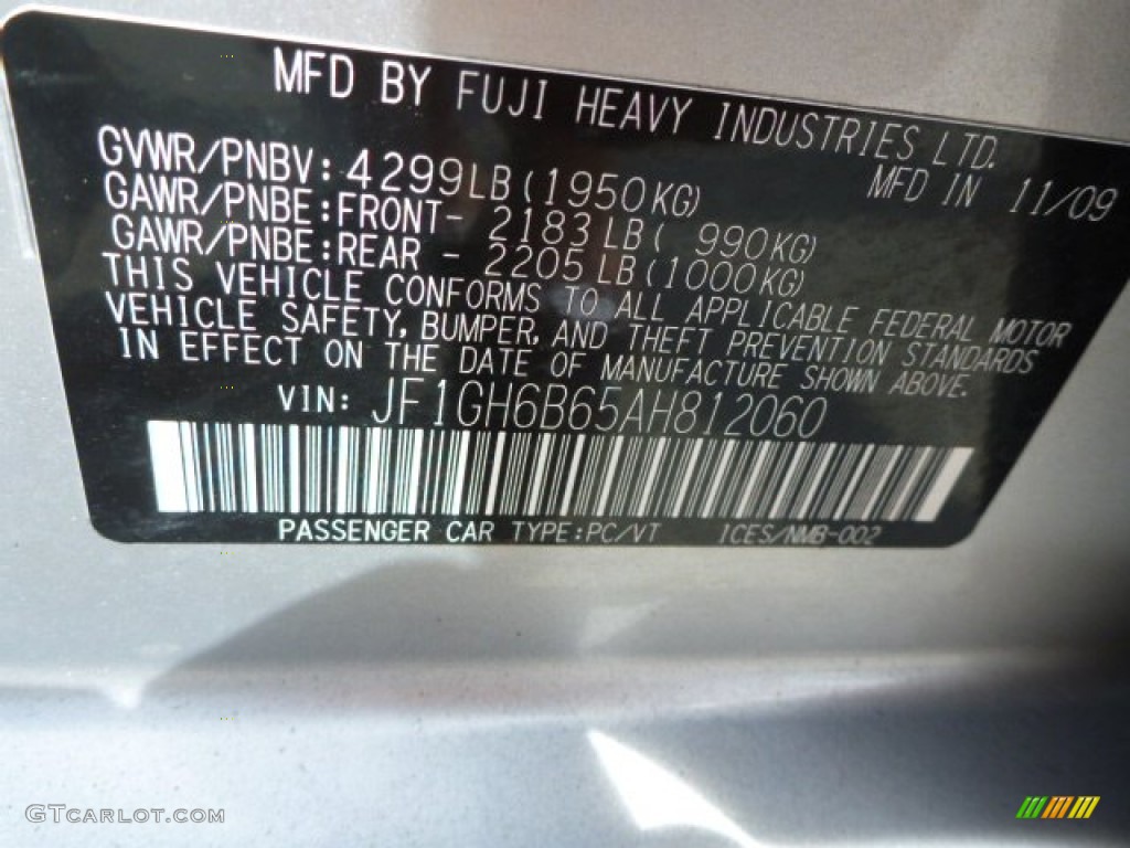 2010 Impreza 2.5i Premium Wagon - Spark Silver Metallic / Carbon Black photo #17