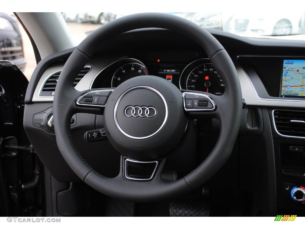 2013 Audi A5 2.0T quattro Coupe Black Steering Wheel Photo #80647134