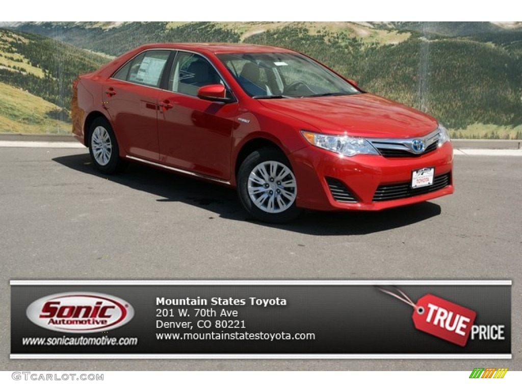 2013 Camry Hybrid LE - Barcelona Red Metallic / Light Gray photo #1