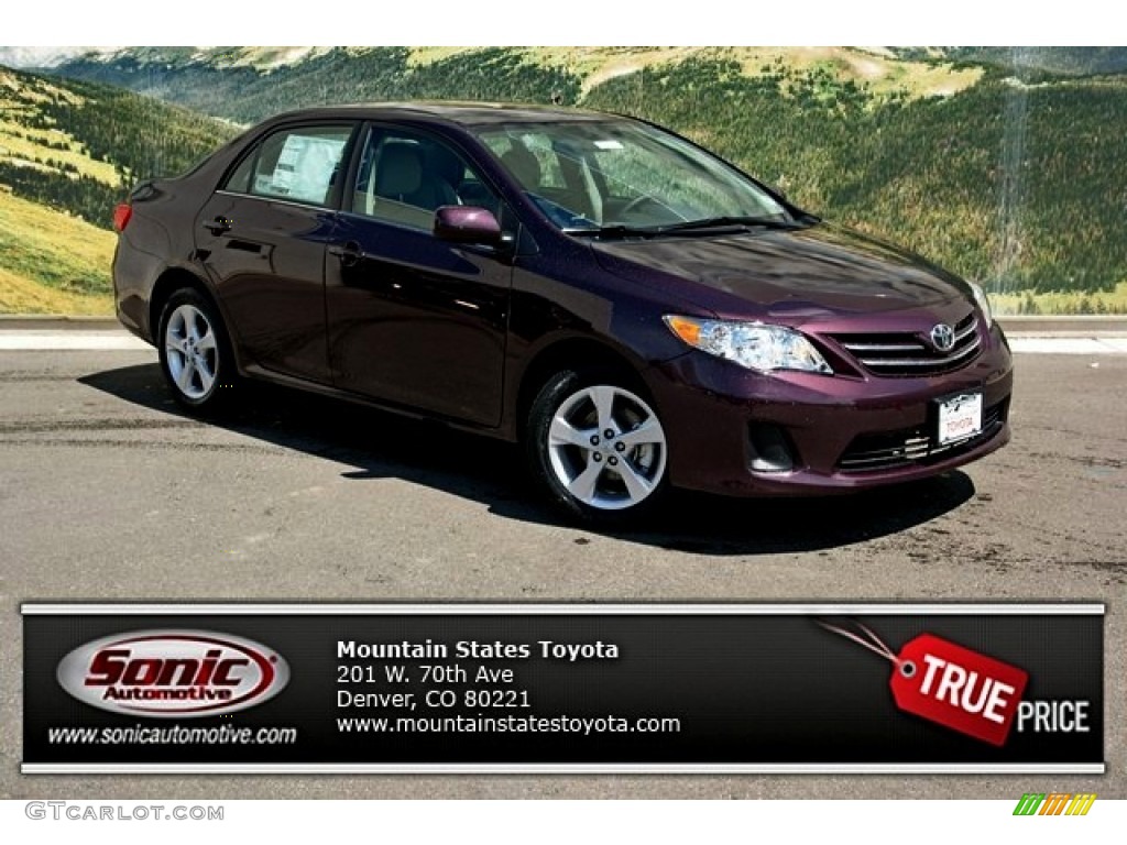 2013 Corolla LE - Black Currant Metallic / Bisque photo #1