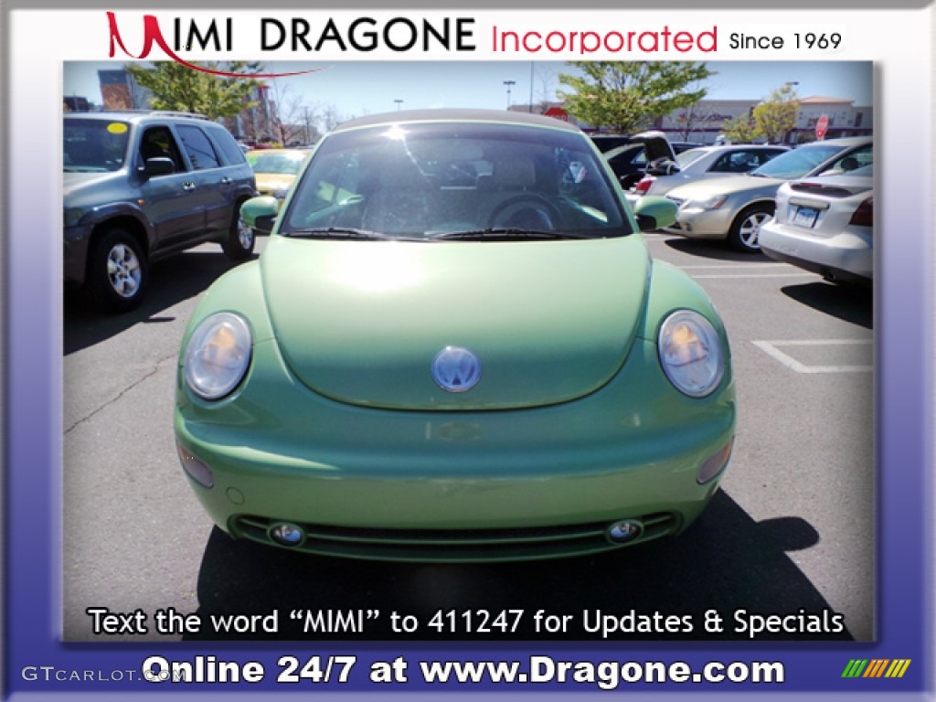2004 New Beetle GLS 1.8T Convertible - Cyber Green Metallic / Cream Beige photo #2
