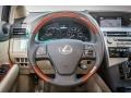 Parchment/Brown Walnut 2010 Lexus RX 450h Hybrid Steering Wheel