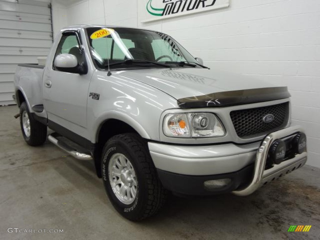 Silver Metallic 2001 Ford F150 XLT Regular Cab 4x4 Exterior Photo #80652294