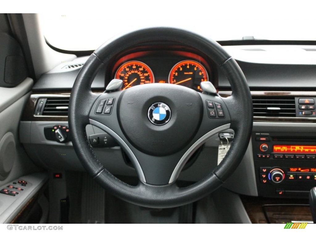 2009 BMW 3 Series 335i Sedan Grey Steering Wheel Photo #80652878