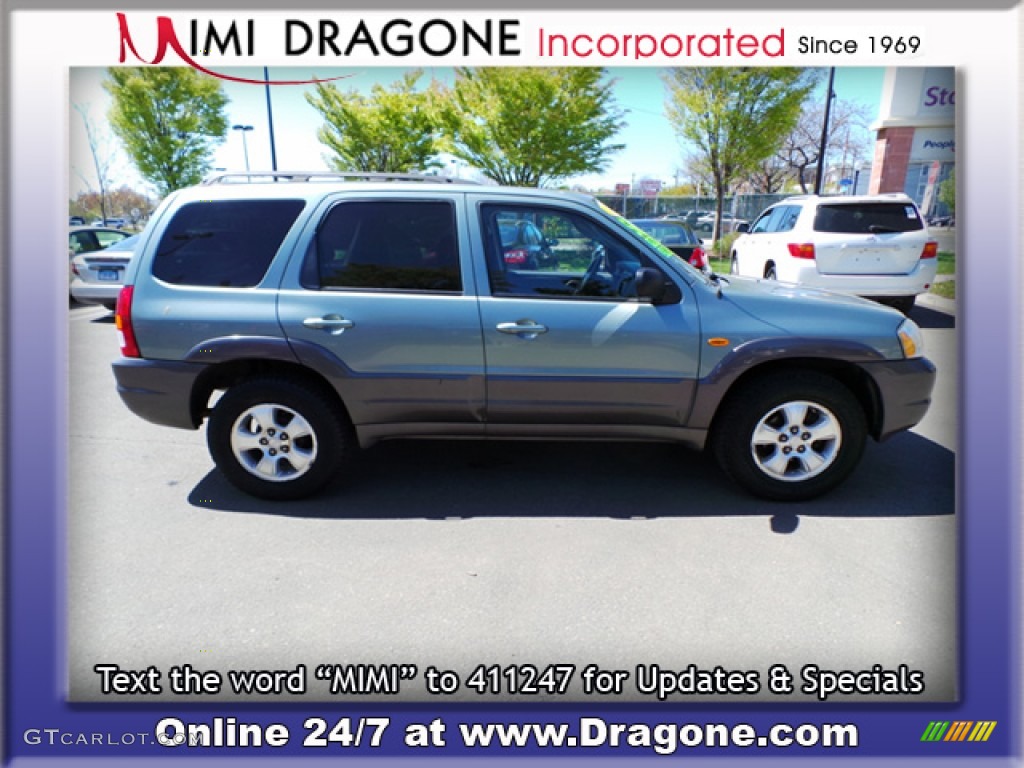 2003 Tribute ES-V6 4WD - Light Cypress Green Metallic / Dark Flint Gray photo #3