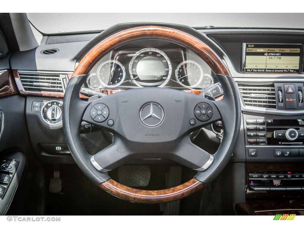 2011 Mercedes-Benz E 350 Sedan Black Steering Wheel Photo #80654054