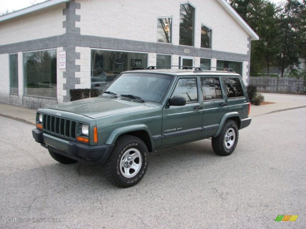 2000 Cherokee Sport 4x4 - Forest Green Pearl / Agate Black photo #1
